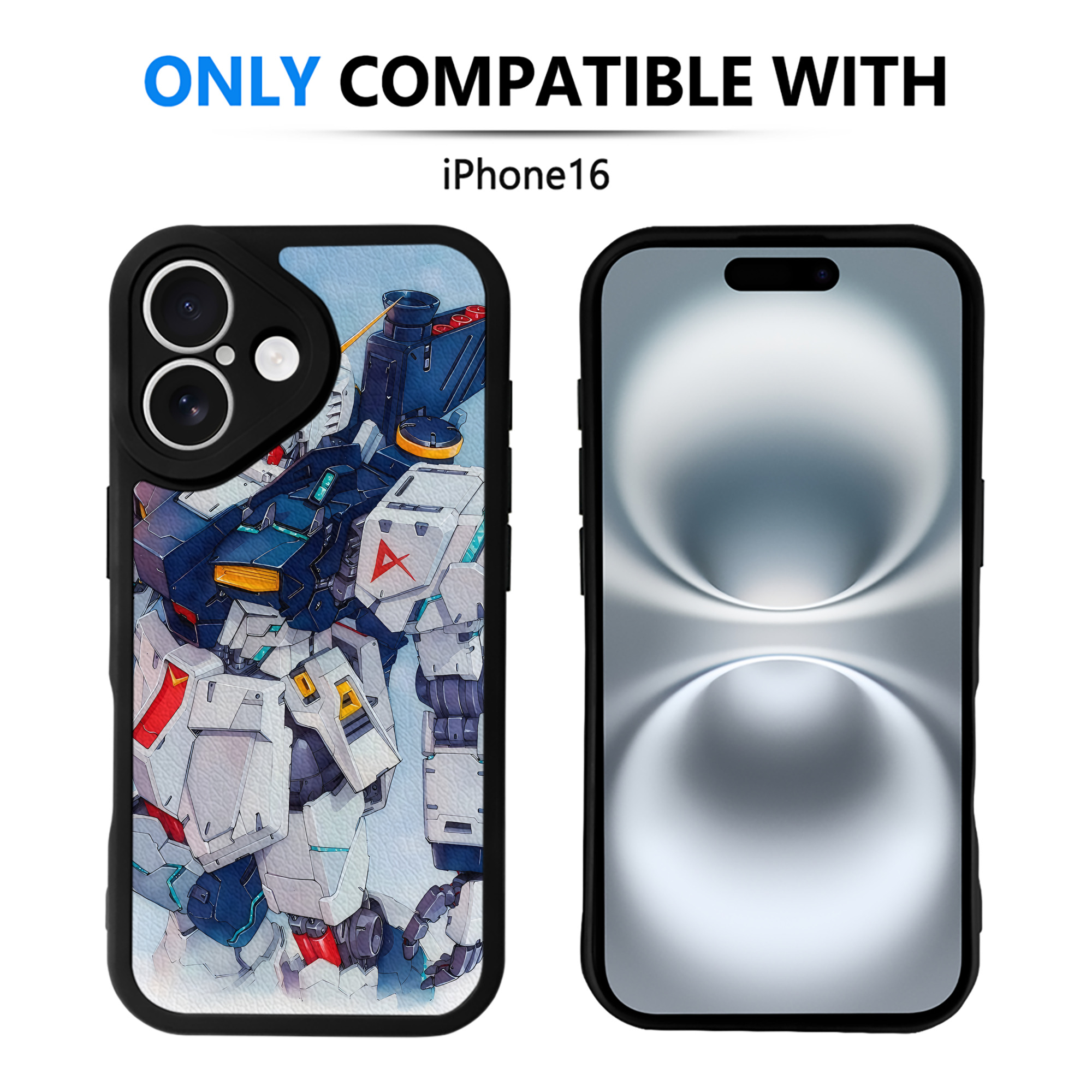 （画像用） 機動戦士ガンダム Mobile Suit Gundam 【iPhone 16シリーズ対応】シリコンスマホケース（レザー調） 材質：シリコン
